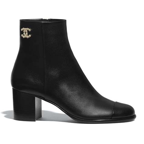 chanel black western ankle boot|chanel black canvas heel boots.